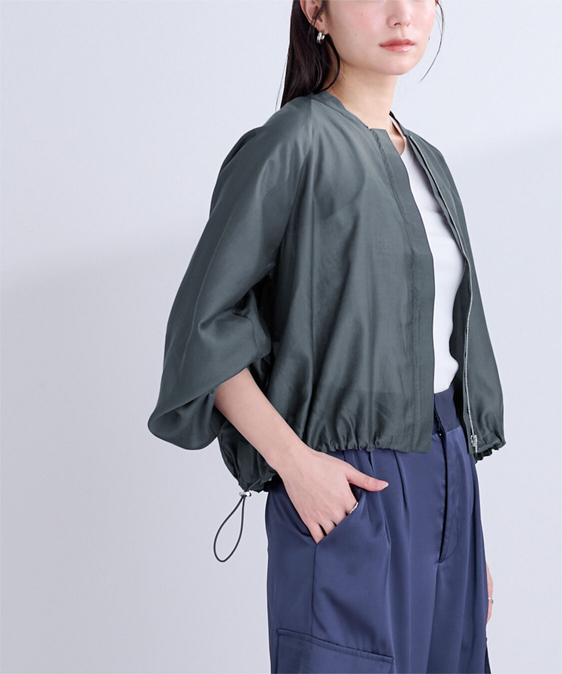 ur's「ドローストリングシアーブルゾン」|ブルゾン・スタジャン|