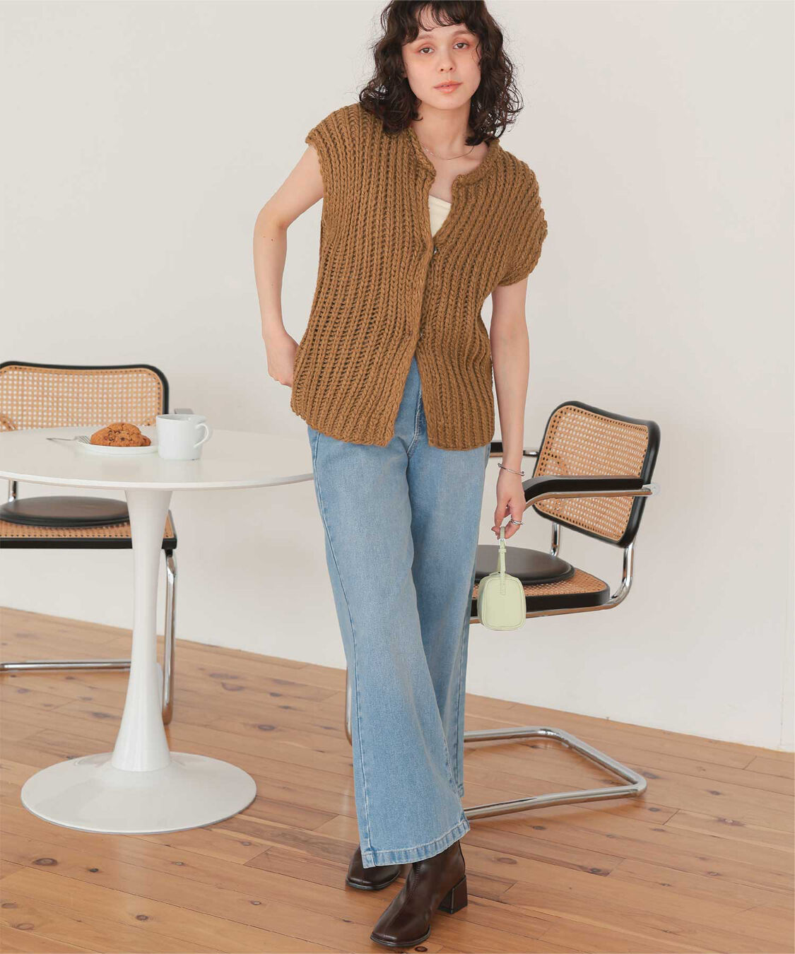 titivate「ハンドライクローゲージニットベスト」|ニット・セーター|