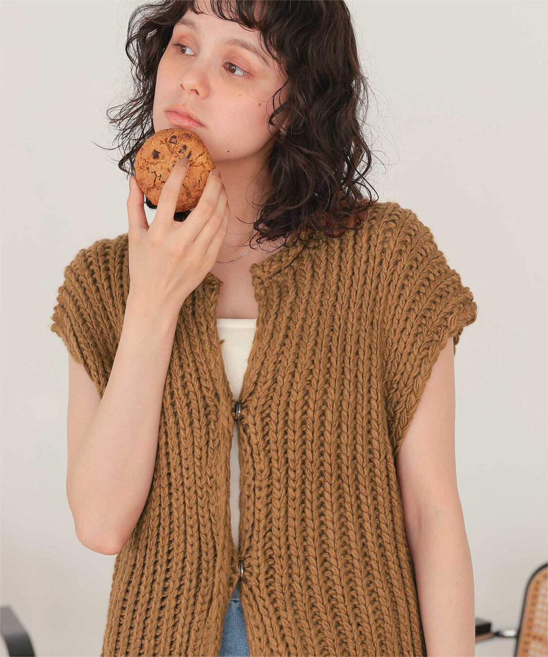 titivate「ハンドライクローゲージニットベスト」|ニット・セーター|