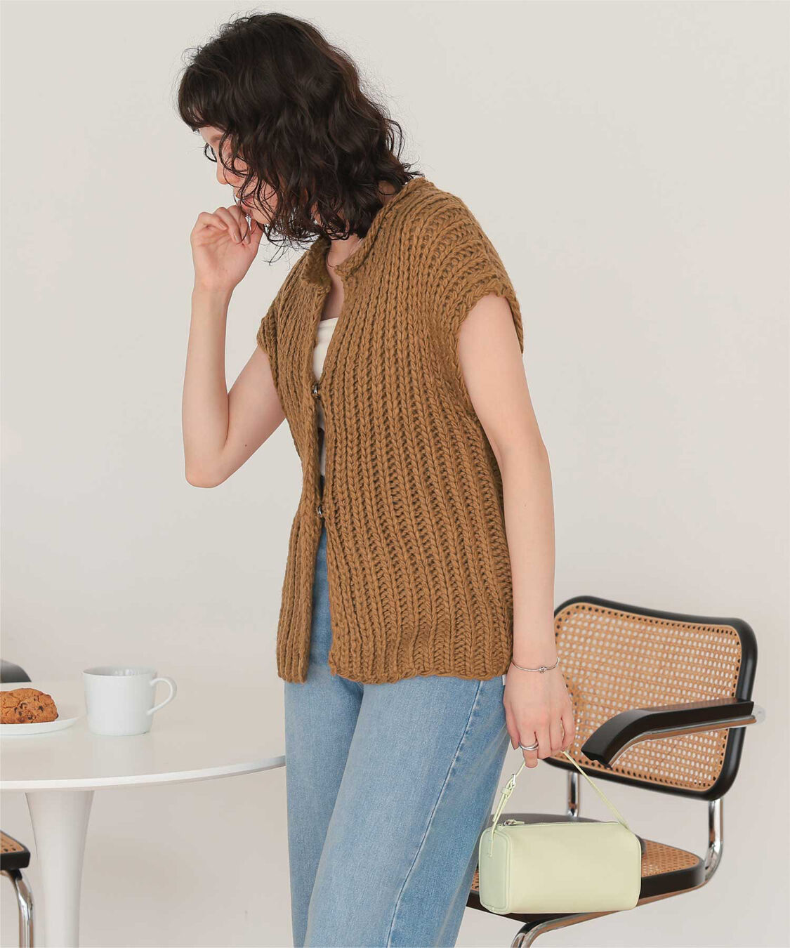 titivate「ハンドライクローゲージニットベスト」|ニット・セーター|