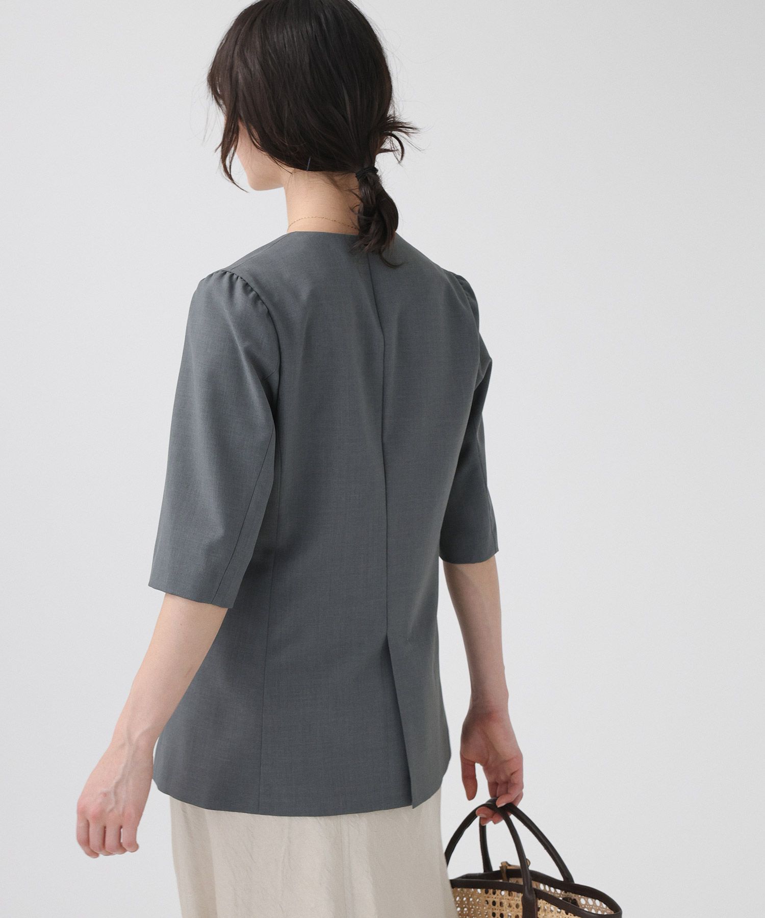 BABYLONE「【多機能素材】5部袖ジャケット」|テーラードジャケット|