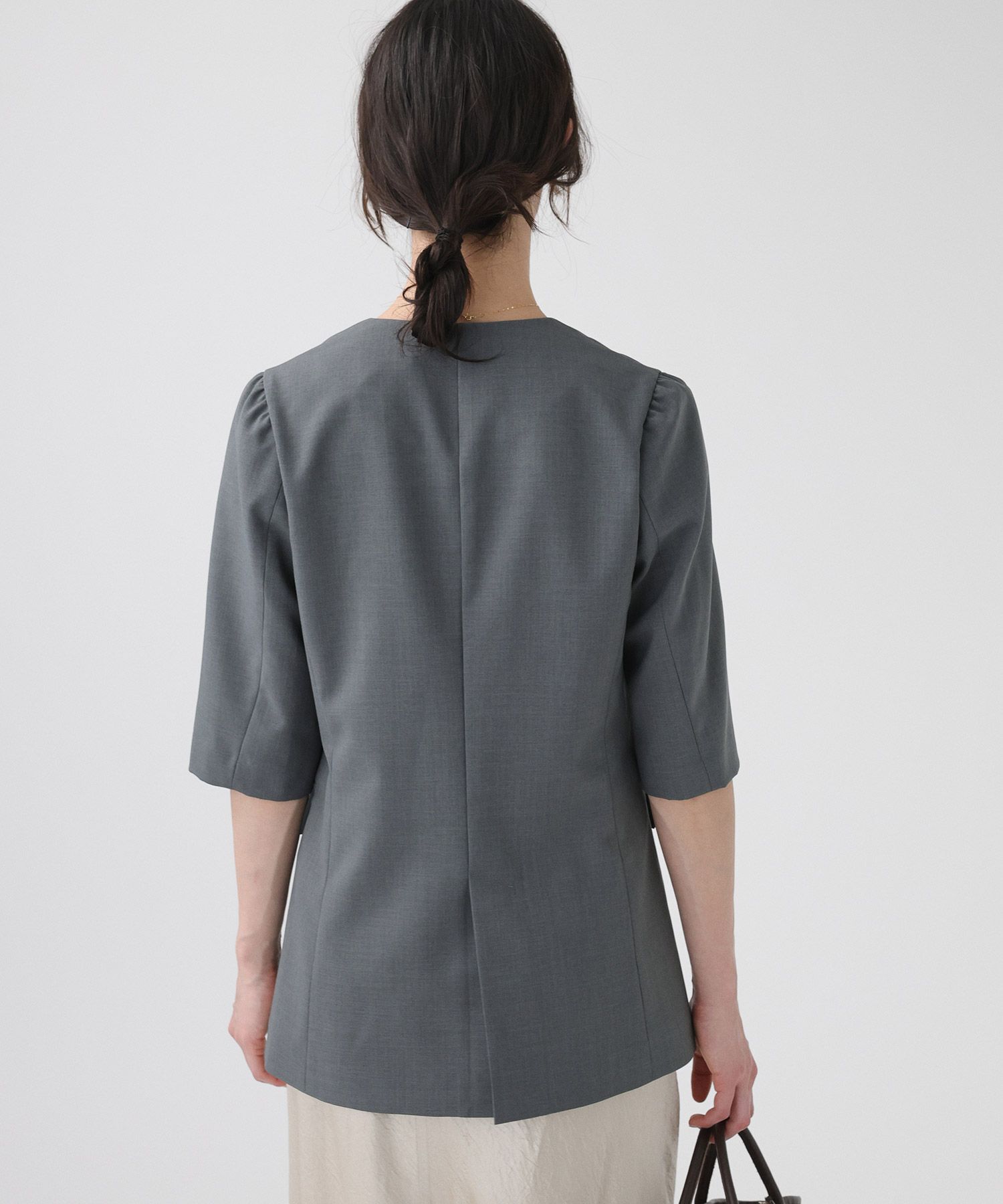 BABYLONE「【多機能素材】5部袖ジャケット」|テーラードジャケット|