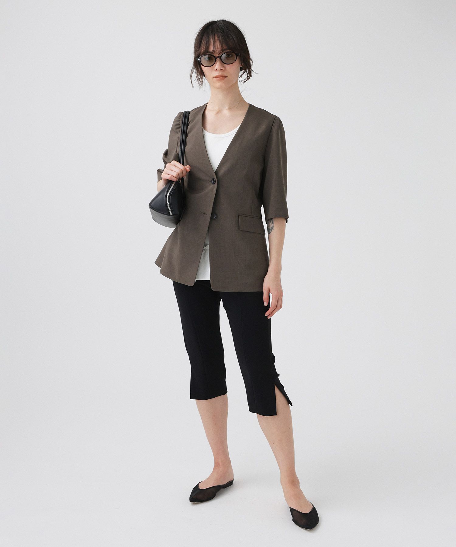 BABYLONE「【多機能素材】5部袖ジャケット」|テーラードジャケット|