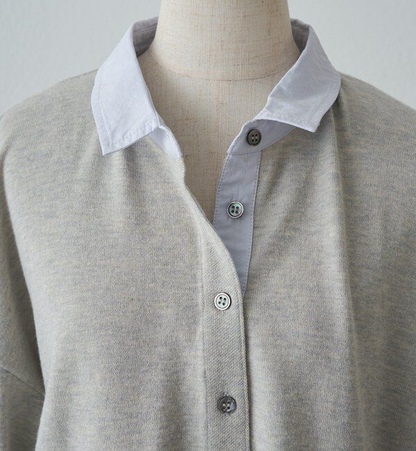  「ブラウスレイヤード風カーディガン」|カーディガン|