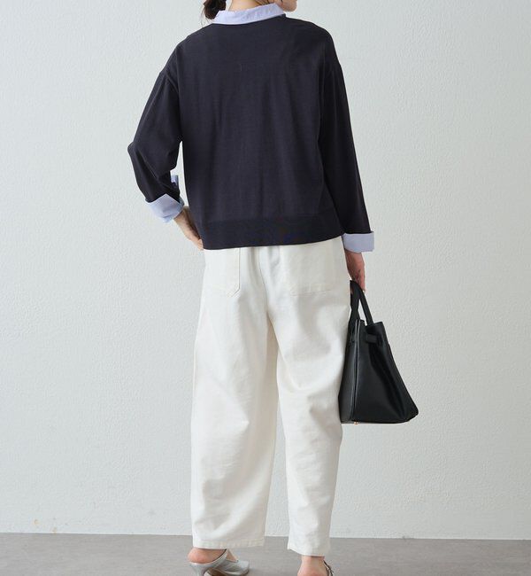  「ブラウスレイヤード風カーディガン」|カーディガン|