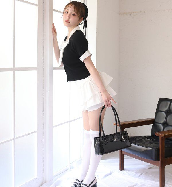  「チャームベルト付きティアードミニスカパン」|スカート|