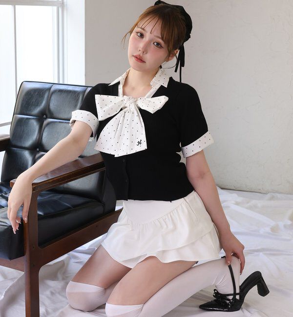  「チャームベルト付きティアードミニスカパン」|スカート|