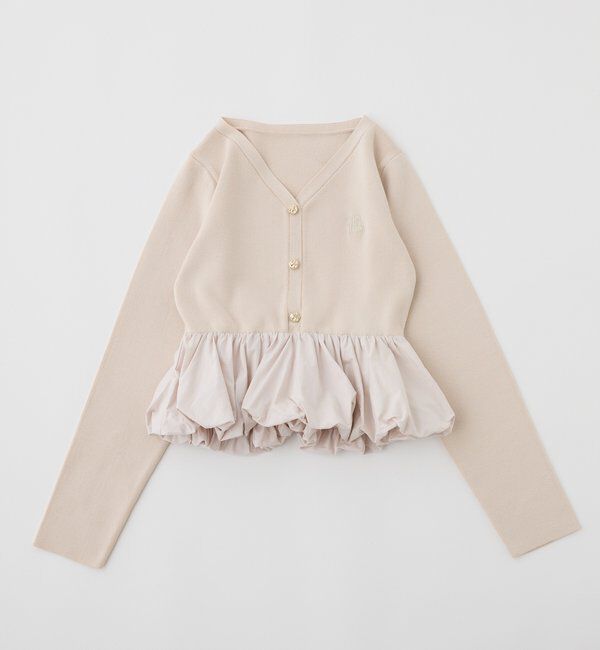  「ロゴ刺繍入りバルーントップス」|ニット・セーター|