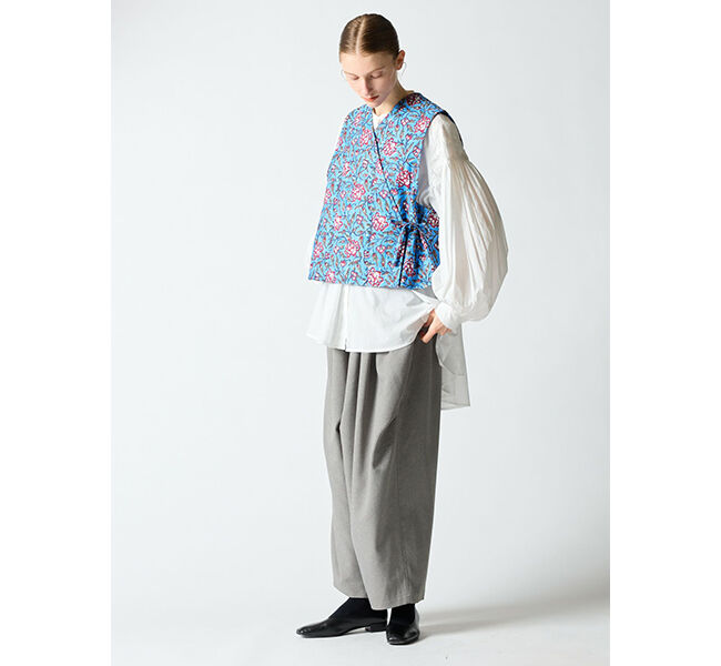 mizuiro ind「mizuiro ind ピンタックパフスリーブシャツ」|シャツ・ブラウス|