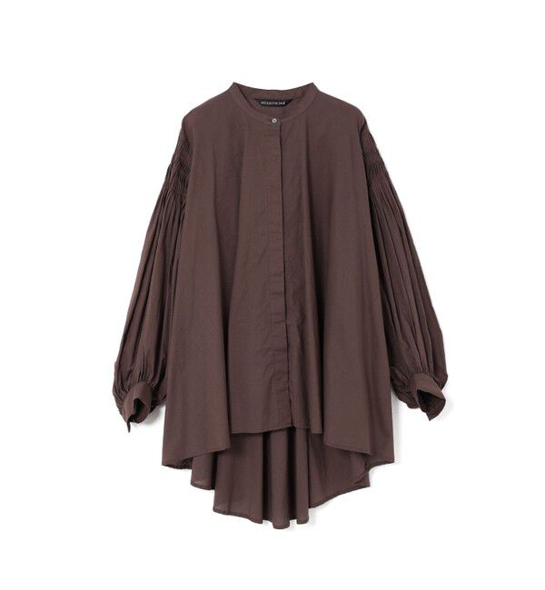 mizuiro ind「mizuiro ind ピンタックパフスリーブシャツ」|シャツ・ブラウス|ブラウン