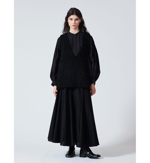 mizuiro ind「mizuiro ind ピンタックパフスリーブシャツ」|シャツ・ブラウス|