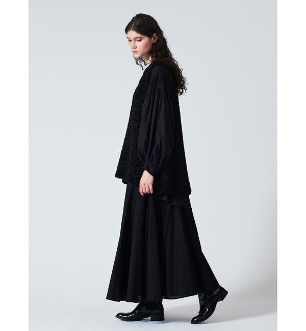 mizuiro ind「mizuiro ind ピンタックパフスリーブシャツ」|シャツ・ブラウス|