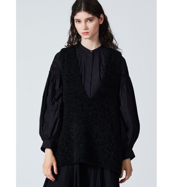 mizuiro ind「mizuiro ind ピンタックパフスリーブシャツ」|シャツ・ブラウス|