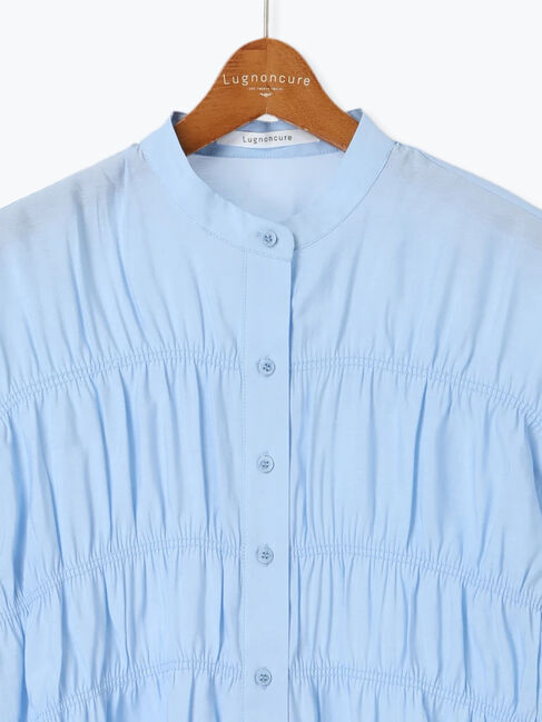 Lugnoncure「シャーリングバンドカラーシャツ」|シャツ・ブラウス|