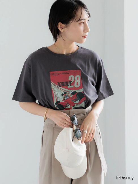 Te chichi「【Disney】MICKEY/フロントプリントTシャツ」|Tシャツ・カットソー|チャコールグレー