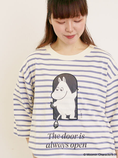 Samansa Mos2「【MOOMIN&times;Samansa Mos2】ワッペンボーダーカットソー」|Tシャツ・カットソー|