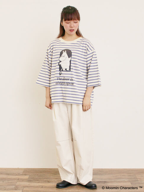 Samansa Mos2「【MOOMIN&times;Samansa Mos2】ワッペンボーダーカットソー」|Tシャツ・カットソー|