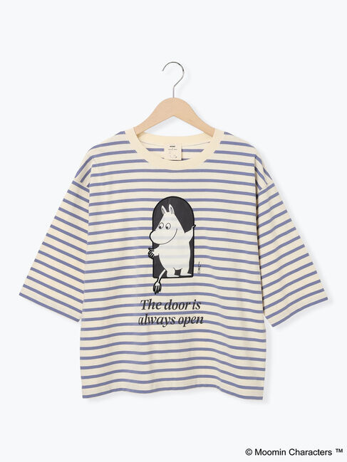 Samansa Mos2「【MOOMIN&times;Samansa Mos2】ワッペンボーダーカットソー」|Tシャツ・カットソー|