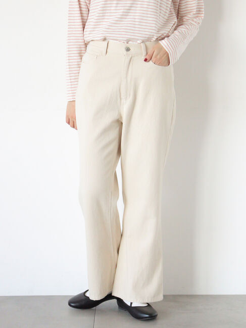 Samansa Mos2「【オーガニックコットン】デニムフレアパンツ」|その他|