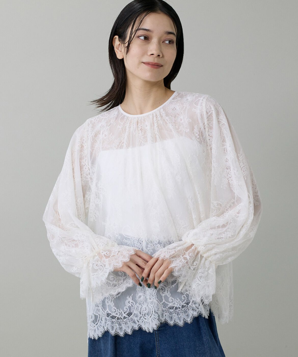 INED「レースブラウス」|シャツ・ブラウス|