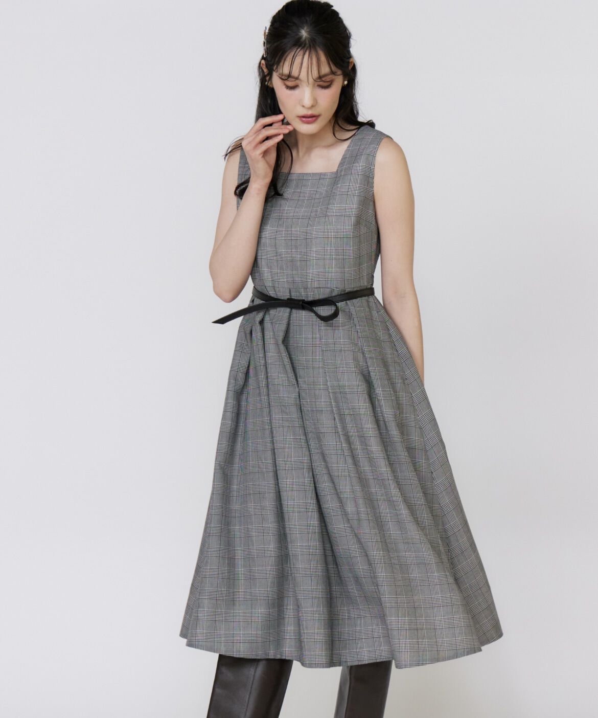 Maglie le cassetto「グレンチェックワンピース」|ワンピース|