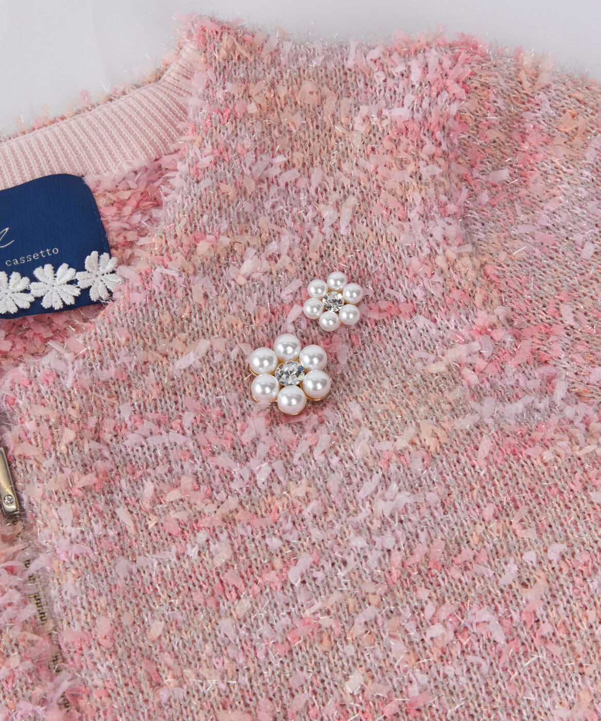 Maglie le cassetto「フラワーパールブローチ(小)」|ブローチ・コサージュ|