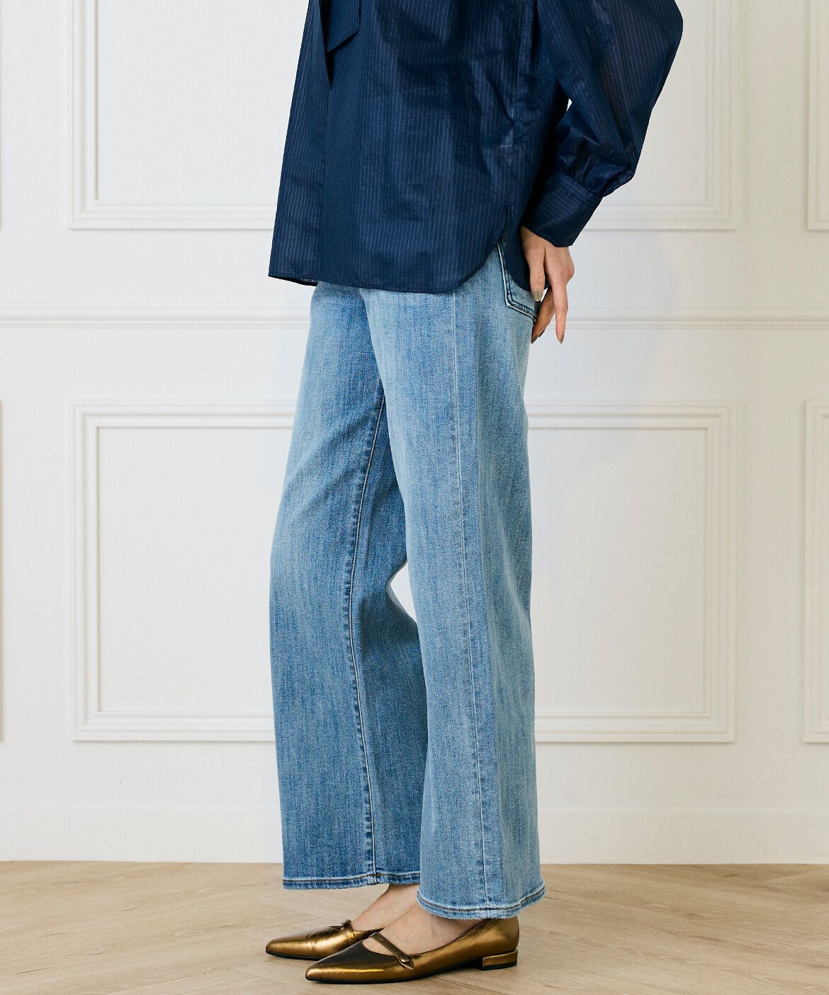 INED「《大きいサイズ》ワイドデニム」|その他|