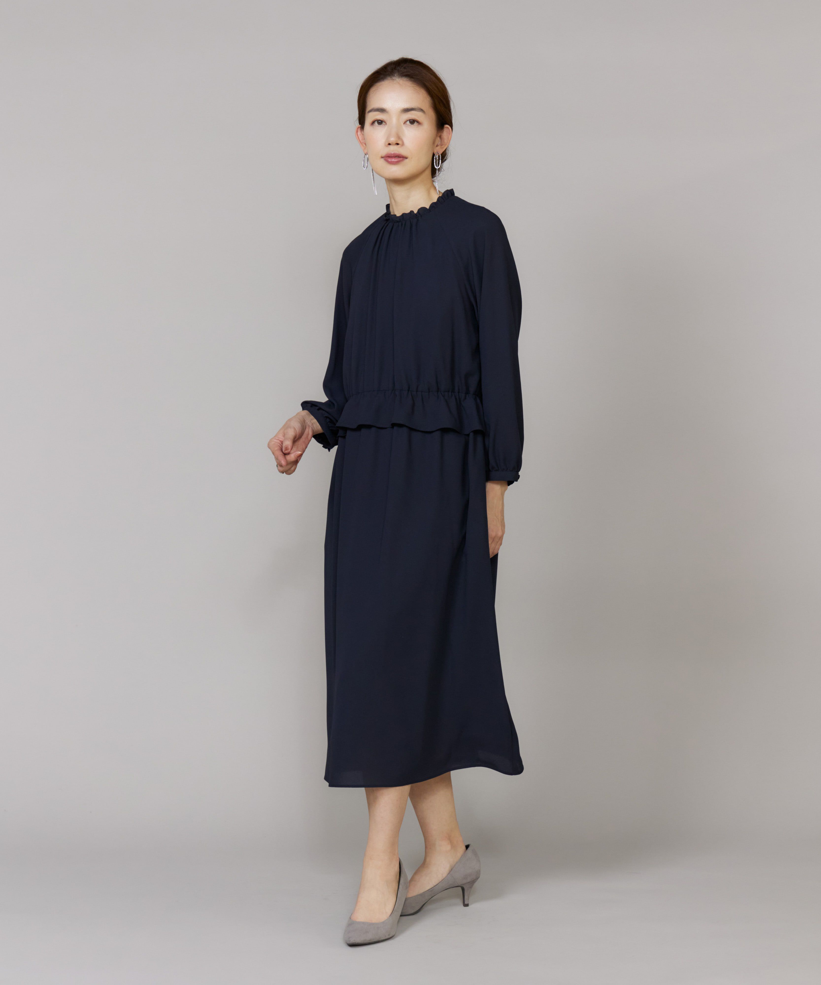 7-IDconcept.「ペプラムギャザーワンピース」|ワンピース|