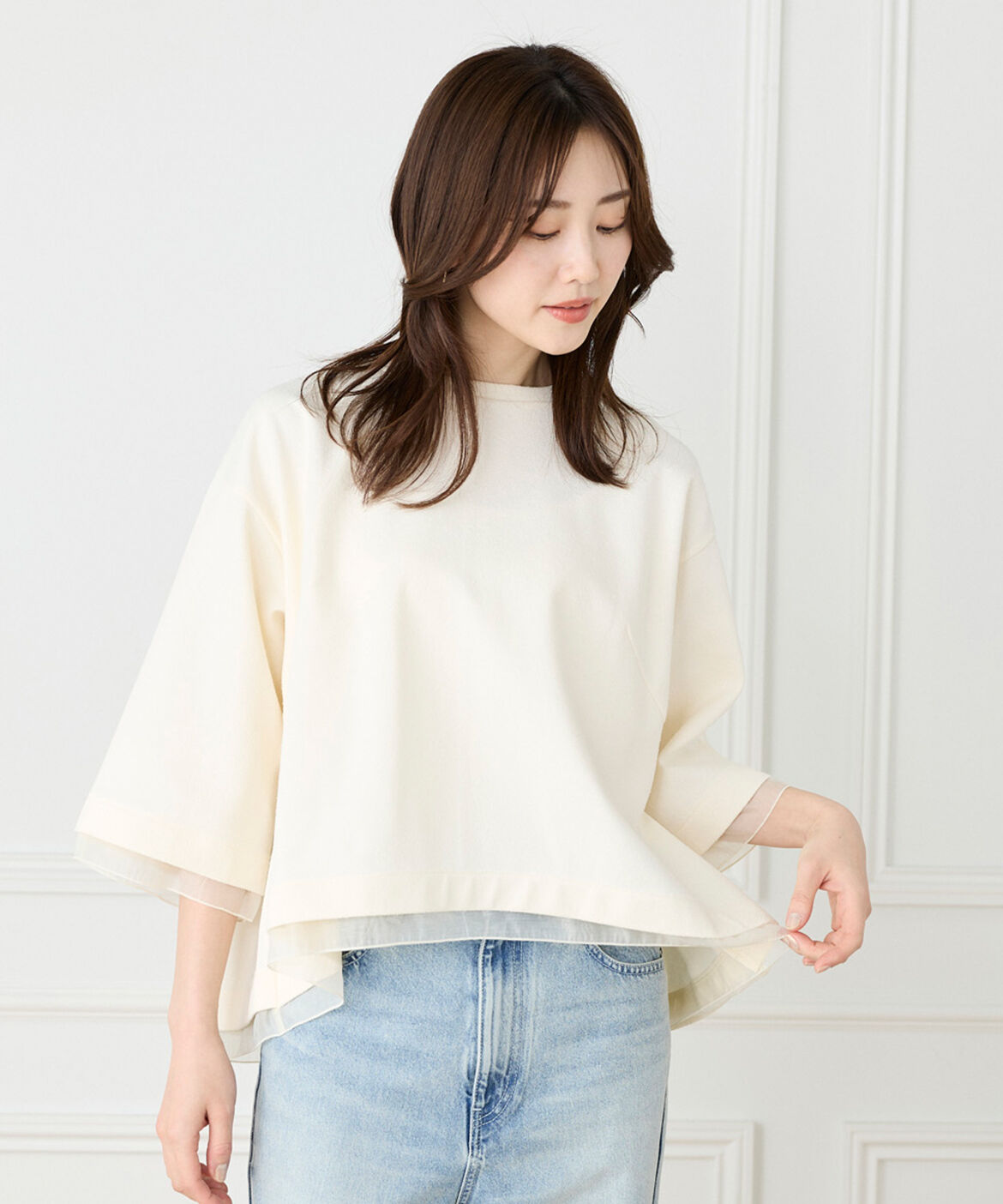 DAY by DAY it&rsquo;s international「シアードッキングフレアープルオーバー　」|Tシャツ・カットソー|アイボリー2