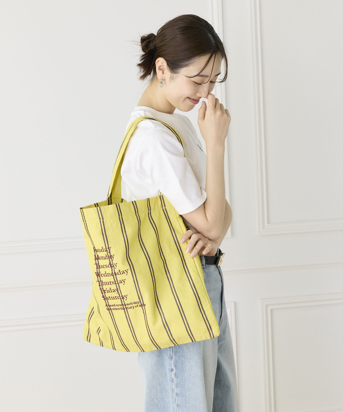 DAY by DAY it&rsquo;s international「ストライプファブリックワンショルダーバッグ《beej》」|その他|ペールグリー 4