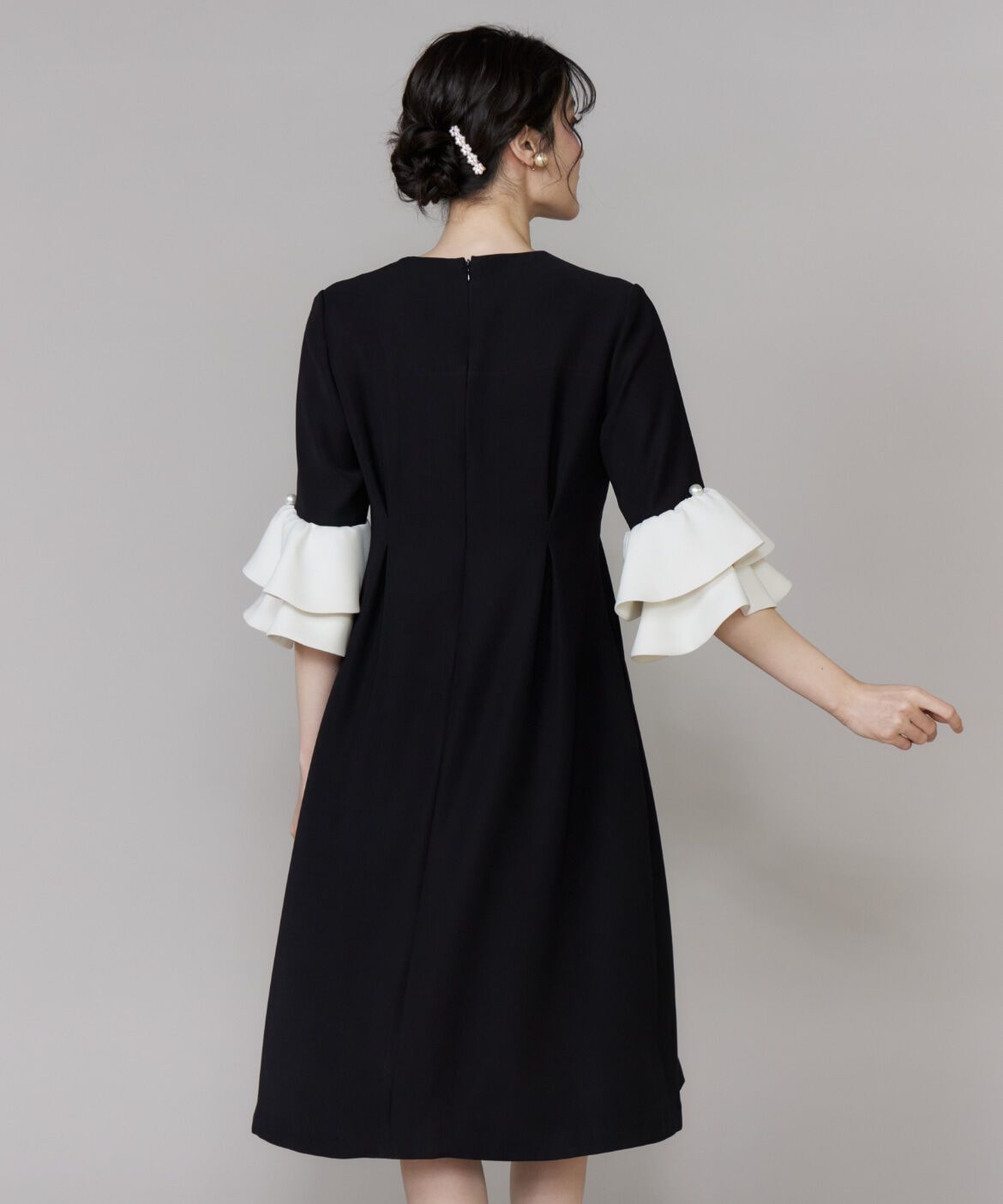 Maglie le cassetto「《M Maglie le cassetto》袖フリルフレアワンピース」|ワンピース|