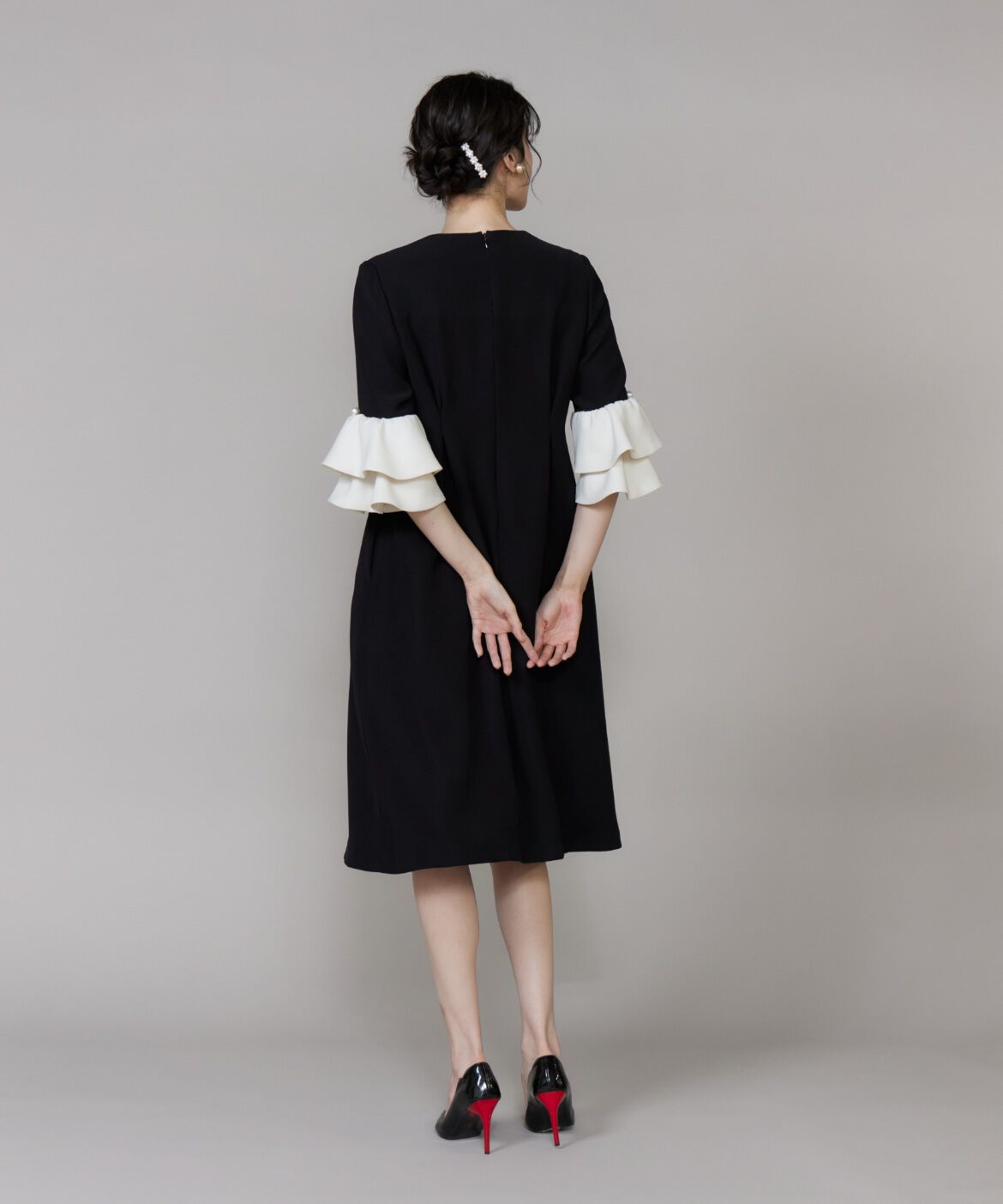 Maglie le cassetto「《M Maglie le cassetto》袖フリルフレアワンピース」|ワンピース|