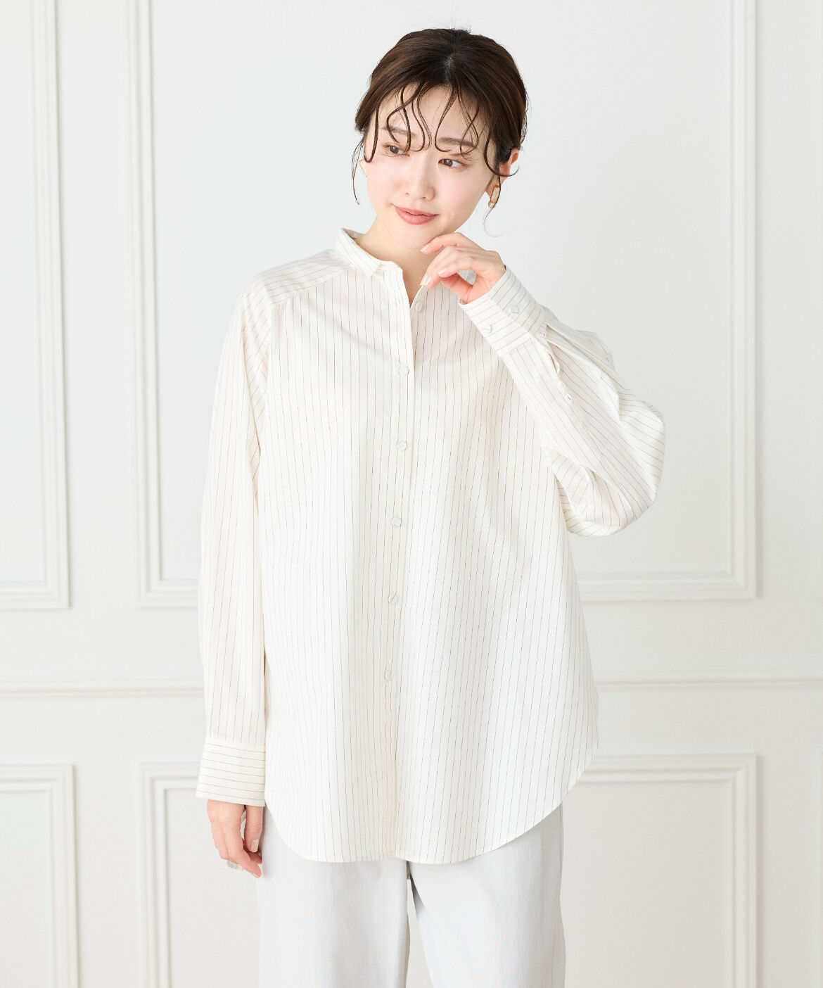 Le Souk「《大きいサイズ》ストライプロングシャツ」|シャツ・ブラウス|