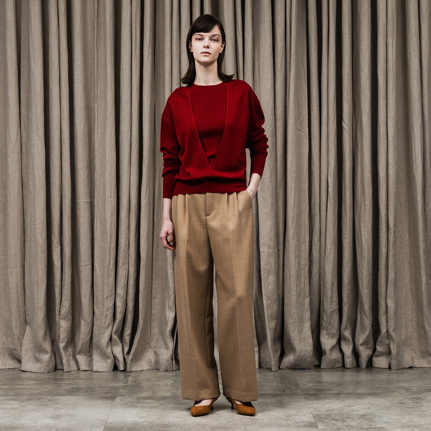 UNTITLED「シャーククロスワイドストレートパンツ」|その他|