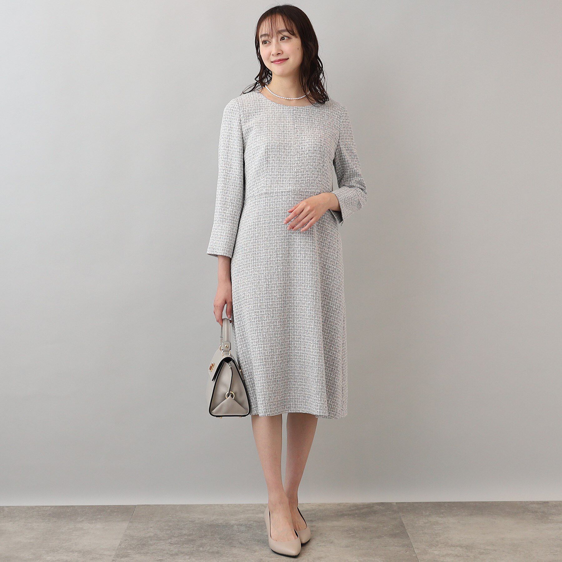 UNTITLED「クリスティーツィード ワンピース」|ワンピース|ライトグレー(411