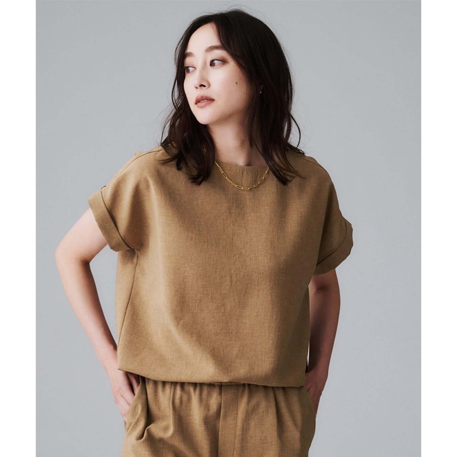 UNTITLED「【セットアップ可/はっ水/通勤】リラククール 半袖ブラウス」|シャツ・ブラウス|