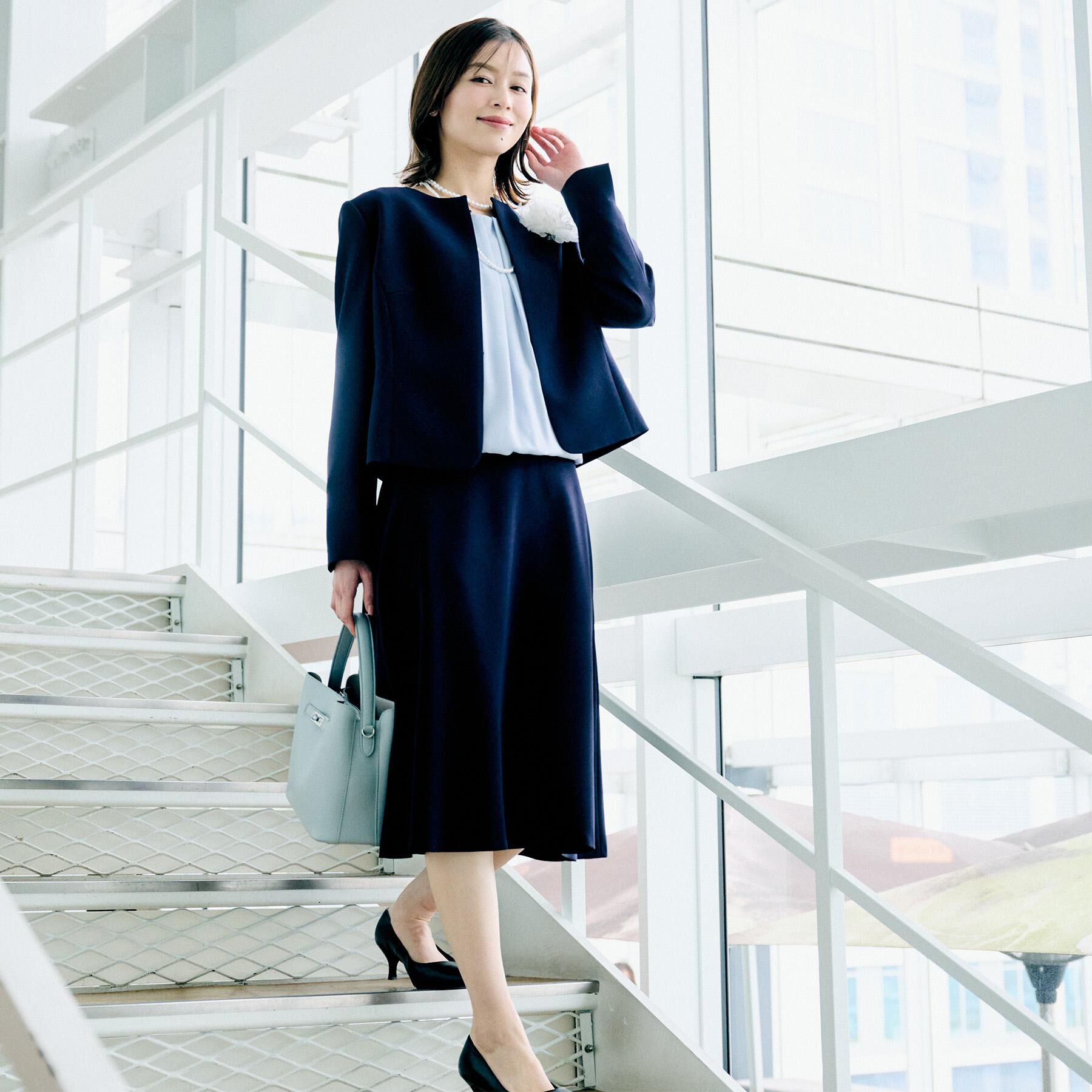 UNTITLED「【洗える/ストレッチ性/軽い】ノーカラージャケット」|ノーカラージャケット|