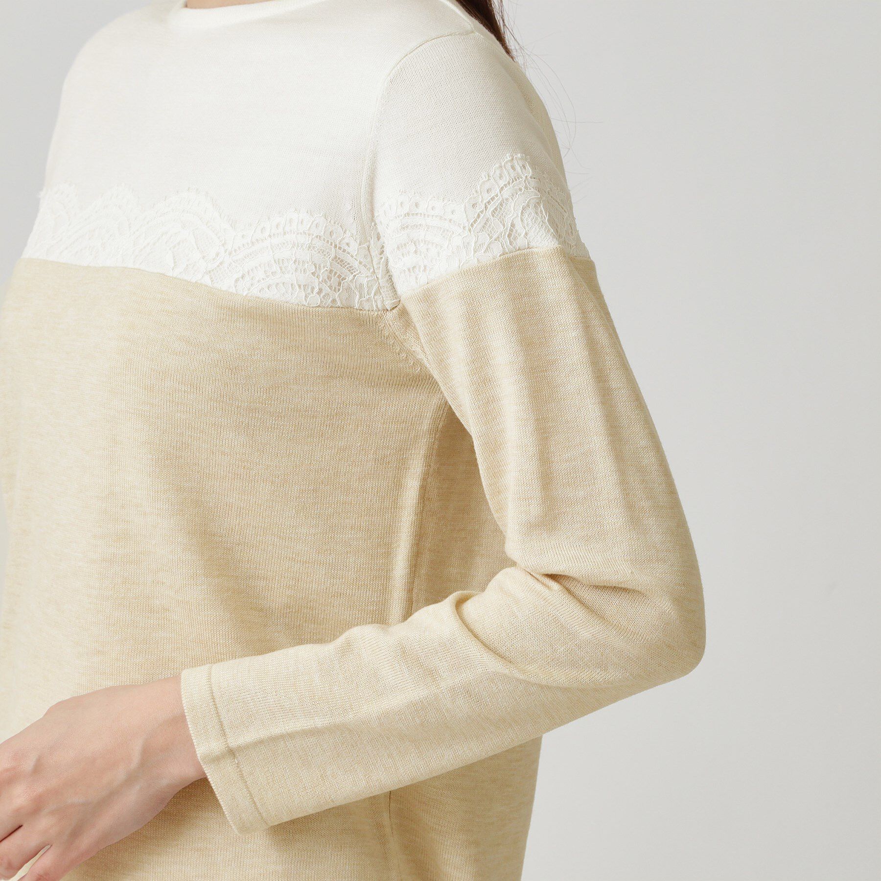 COUP DE CHANCE「【手洗い可】カラーブロック レースニット」|ニット・セーター|