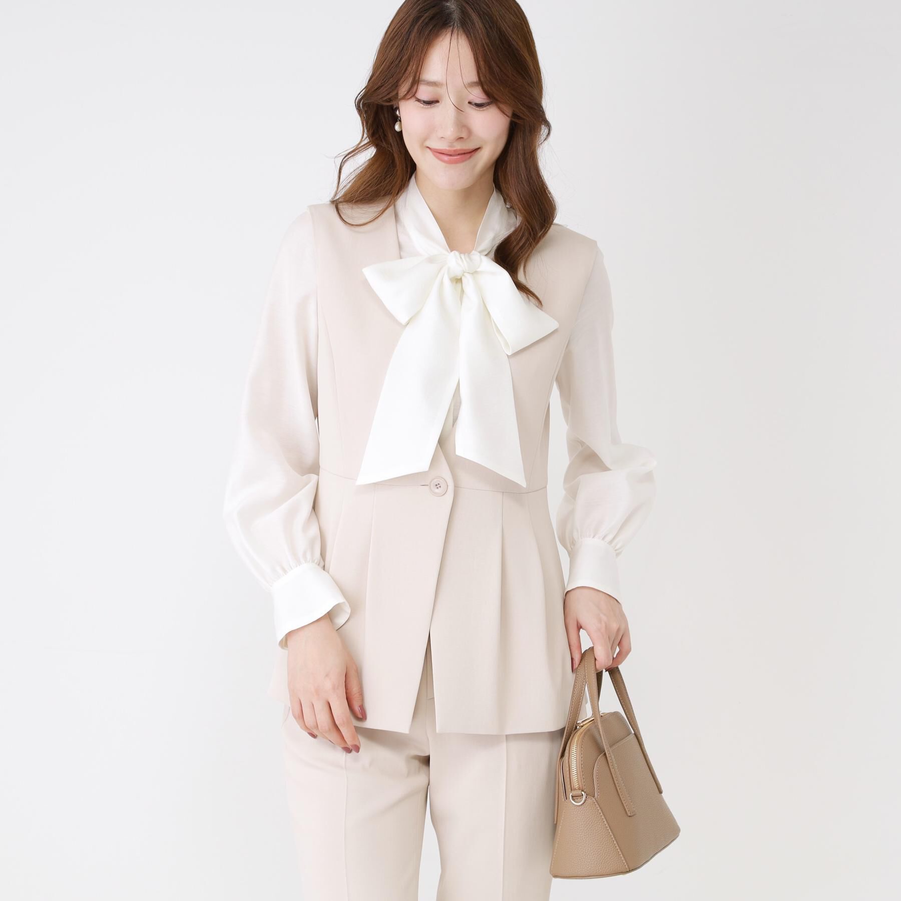 COUP DE CHANCE「【手洗い可／日本製／伸縮性／セットアップ可】カラーレスのジレ」|ベスト・ジレ|