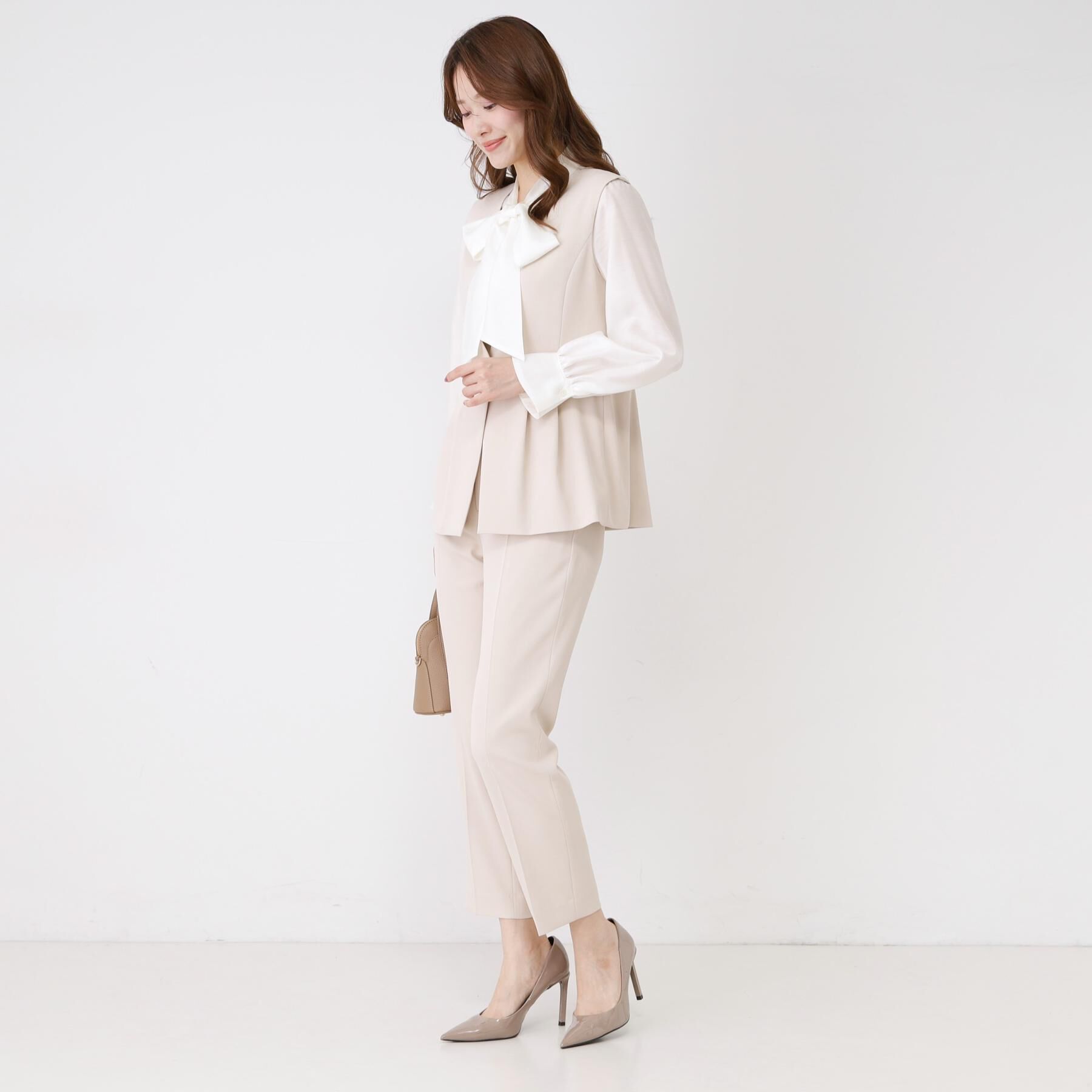 COUP DE CHANCE「【手洗い可／日本製／伸縮性／セットアップ可】カラーレスのジレ」|ベスト・ジレ|