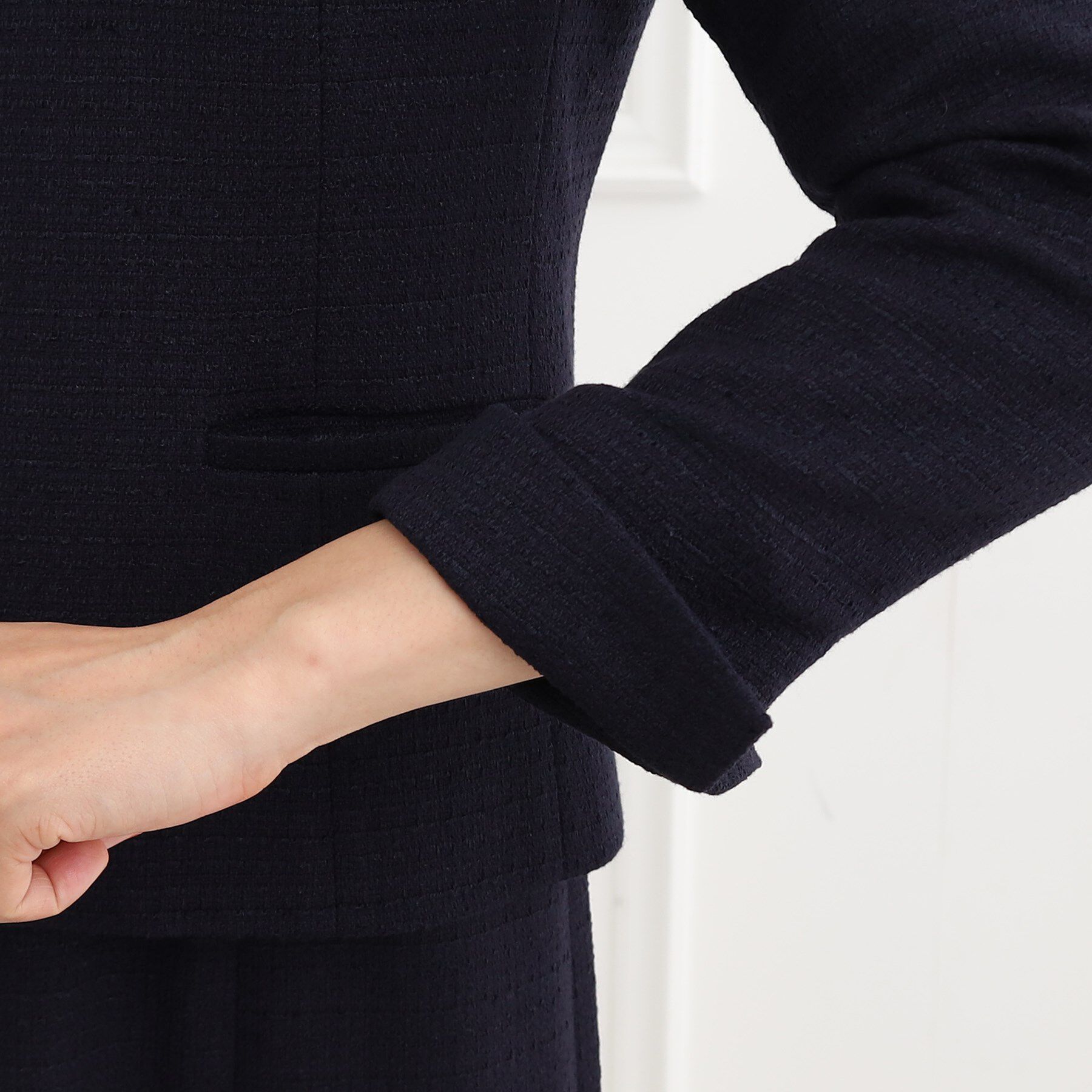 Reflect「【フォーマル/セットアップ可】ツイードジャケット」|ノーカラージャケット|