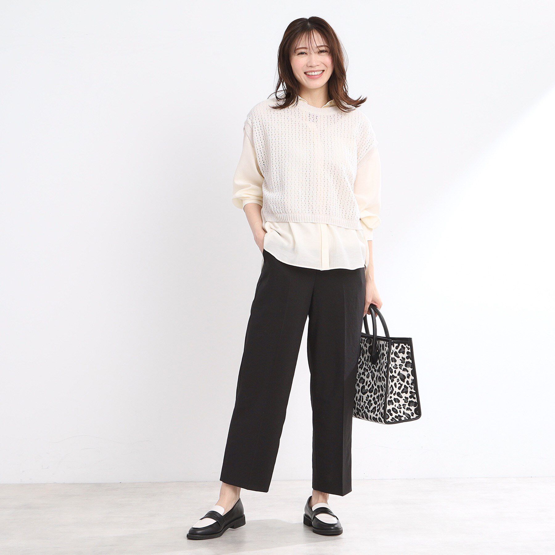 Reflect「【手洗い可】メッシュニットベスト」|ニット・セーター|