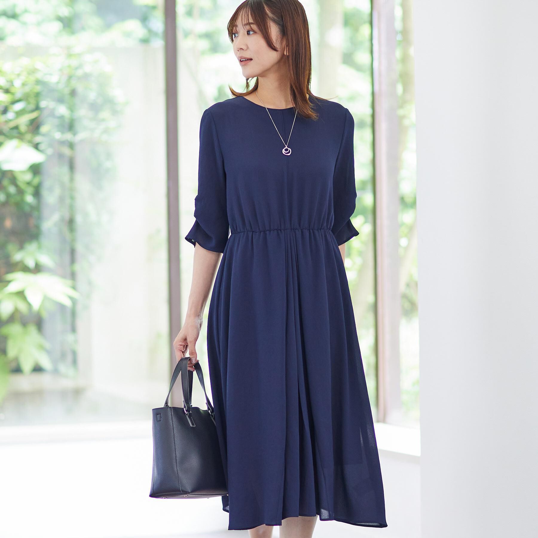 Reflect「【吸水速乾／防しわ】シルキープリーツワンピース」|ワンピース|