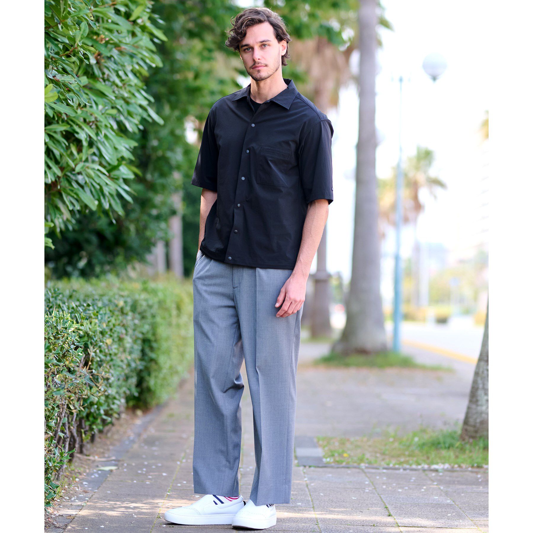 DRESSTERIOR「【セットアップ可】ライトクロス 2WAYストレッチシャツ」|シャツ・ブラウス|