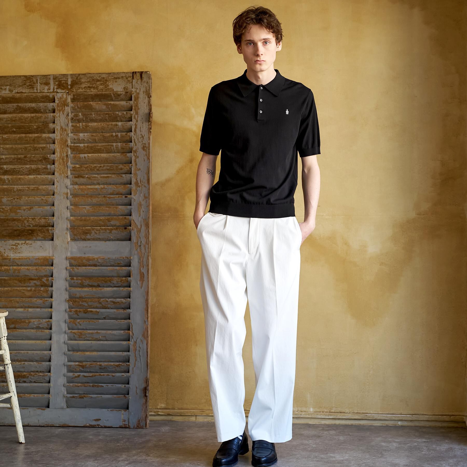 DRESSTERIOR「コットンシルク混 ニットポロシャツ」|ニット・セーター|