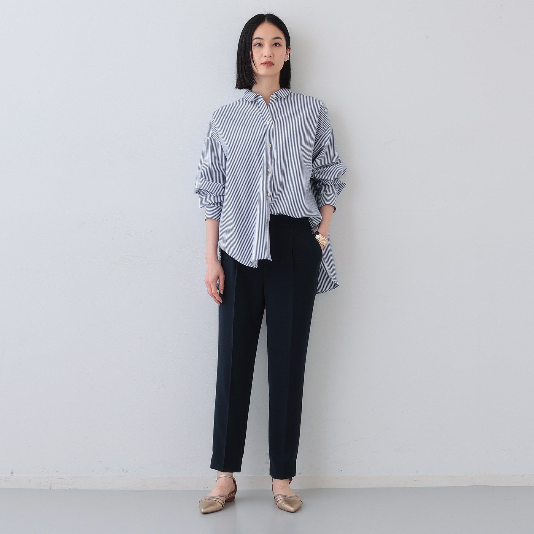 INDIVI「【着る日傘/遮熱/UVケア】タックテーパードパンツ」|スーツ|