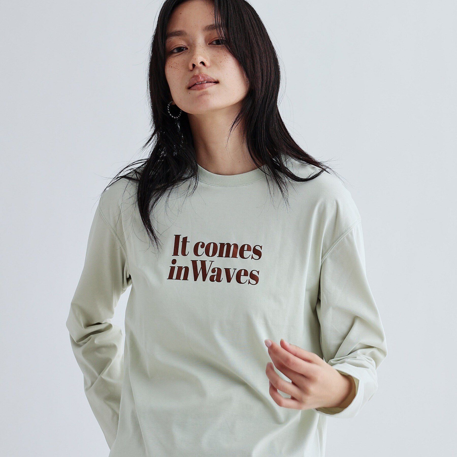 GALLEST「メタリックロゴロングスリーブTシャツ」|Tシャツ・カットソー|ライトグリーン(02