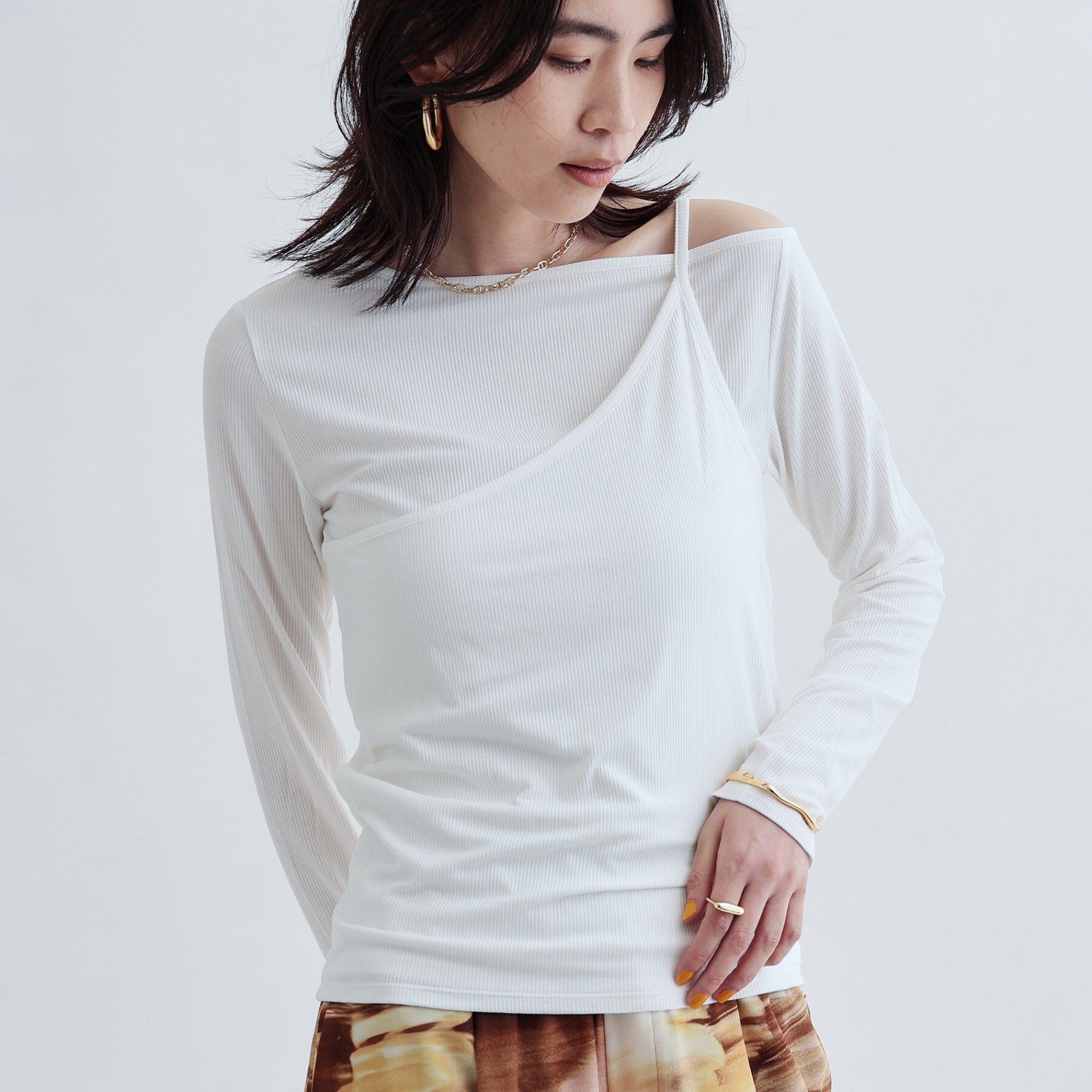 GALLEST「イレギュラーカットソー」|Tシャツ・カットソー|ホワイト(001)