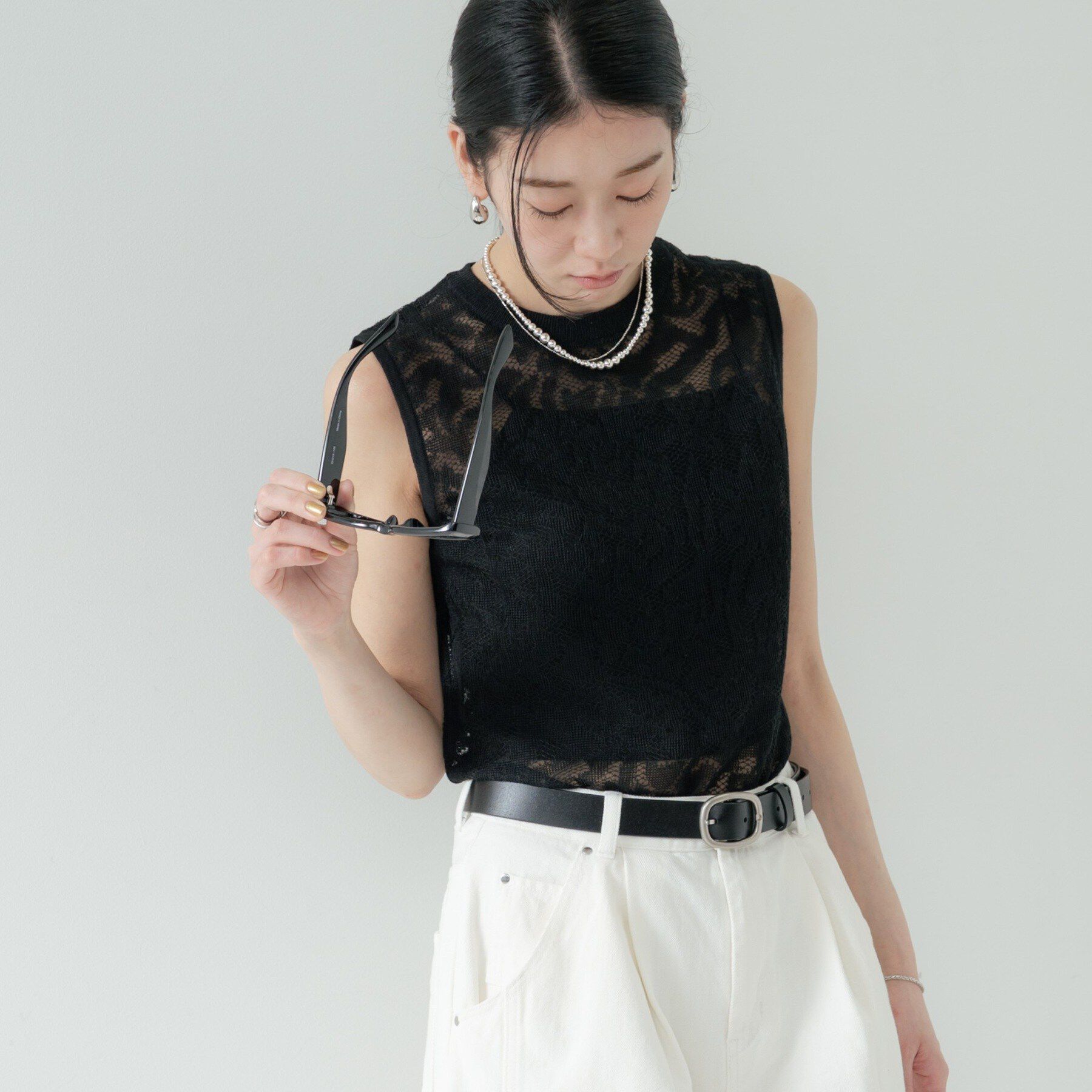 GALLEST「スリーブレスレースニット」|ニット・セーター|