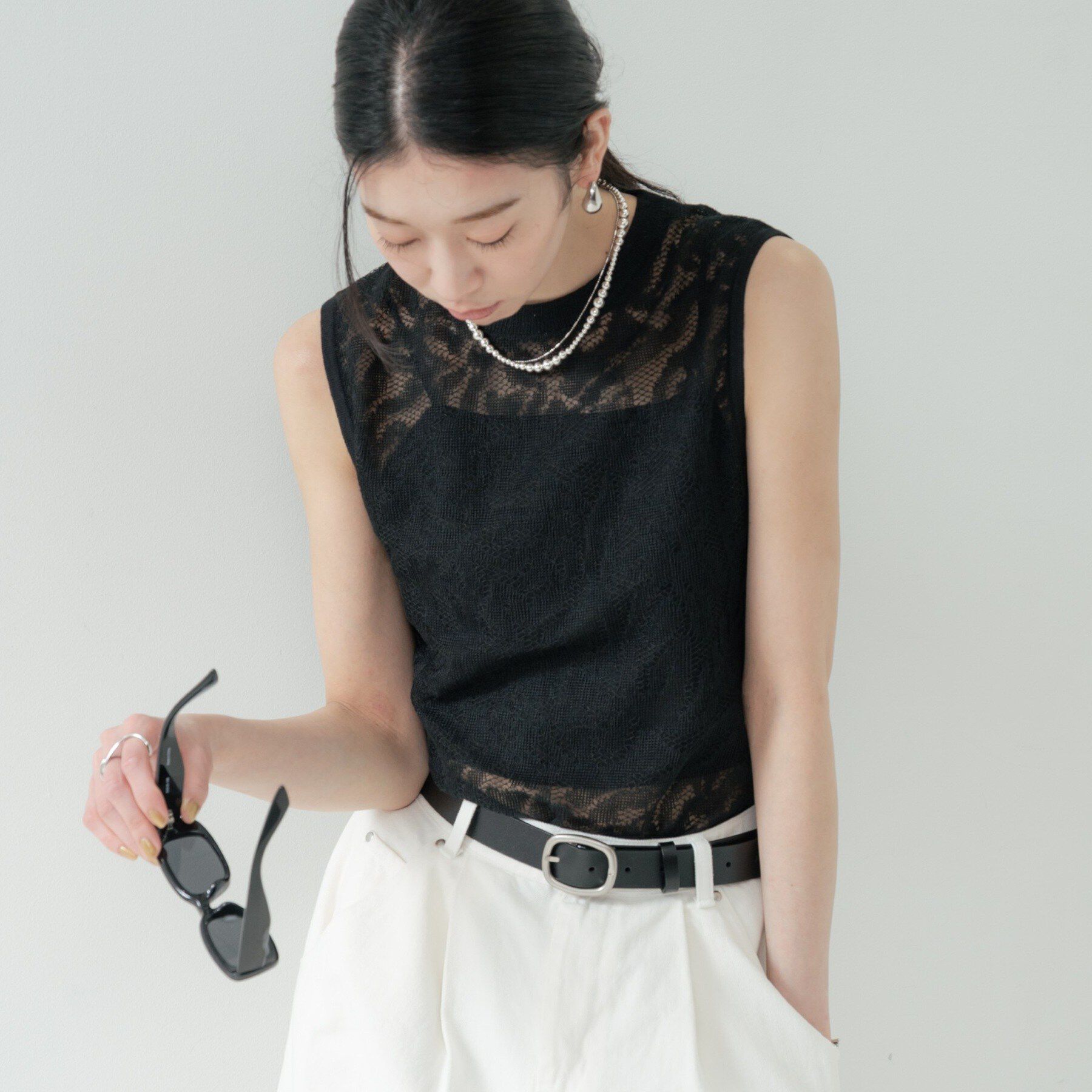 GALLEST「スリーブレスレースニット」|ニット・セーター|